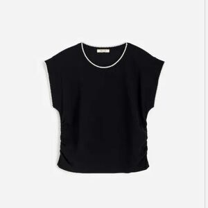 MADEWELL Jet Black Side-Cinch Muscle Tee‎ Womens Size XXS